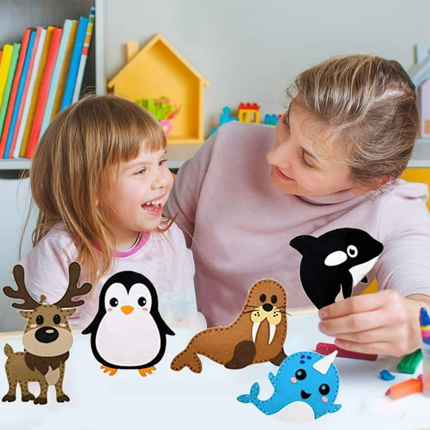 Kit Couture Enfant DIY 6 Formes Animales En Feutre – Atelier Créatif, Sûr, Avec Instructions – Cadeau