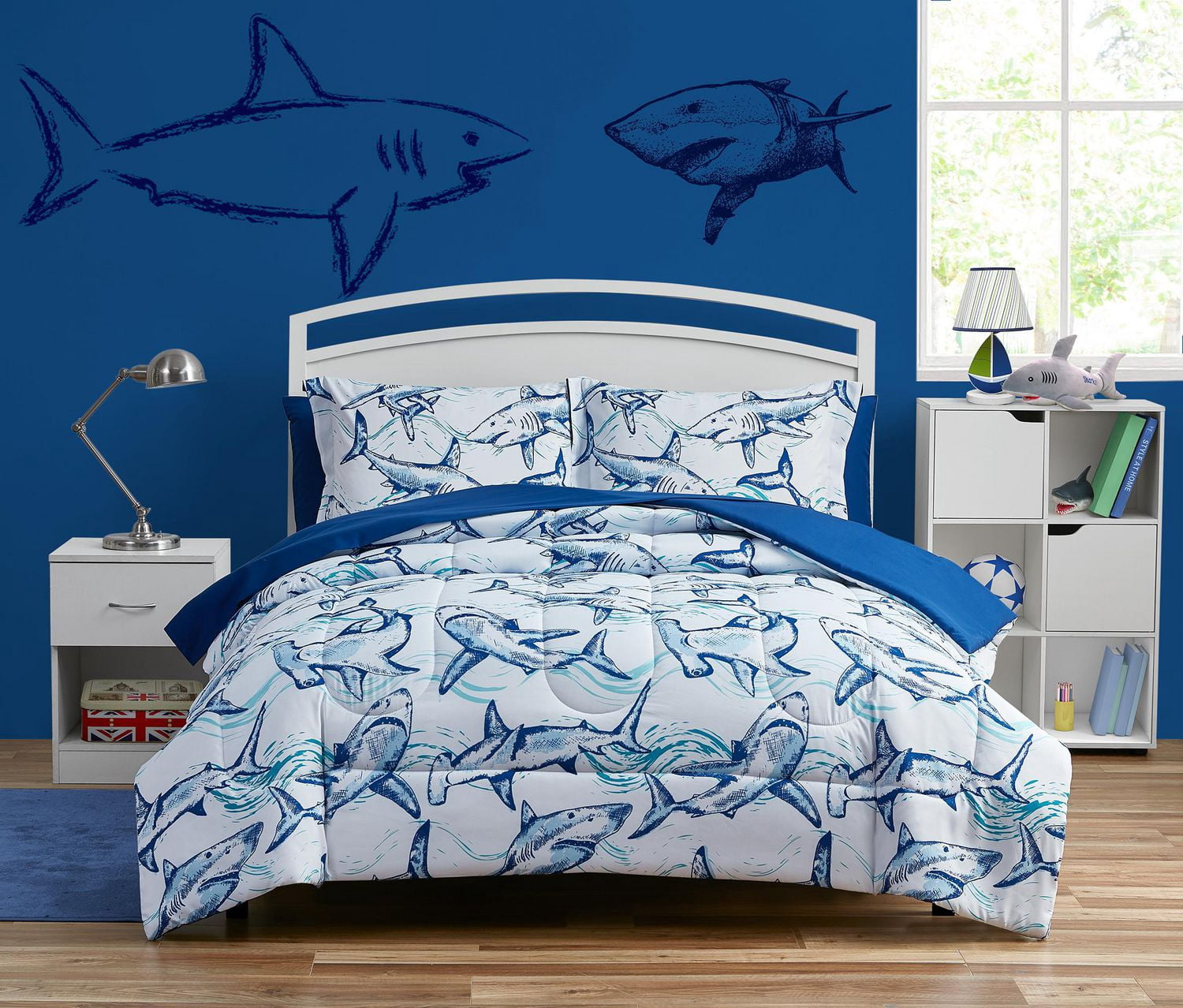 Your Zone Blue Shark Bedding Set for Kids