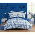 thumbnail image 1 of Your Zone Blue Shark Bedding Set for Kids, 1 of 6