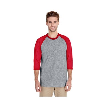 G5700 Gildan T-Shirt Raglan 3/4 pour Homme en Coton Épais, Style G5700