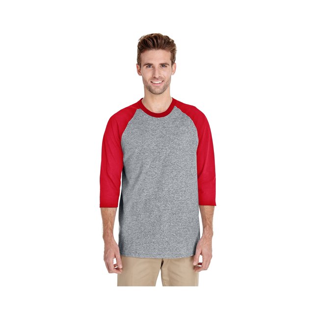 G5700 Gildan T-Shirt Raglan 3/4 pour Homme en Coton Épais, Style G5700