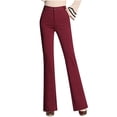 thumbnail image 1 of XZNGL Womens Trousers Plus Size Bell Bottom Trousers Ttraight Tigh Waist Work Pants, 1 of 9