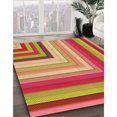 thumbnail image 3 of Ahgly Company Tapis de Zone Rond d'Intérieur Lavable à la Machine, Style Transitionnel, Jaune, 8 Pieds Rond, 3 of 7