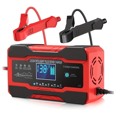 Chargeur de Batterie 10 A 12 V et 24 V Entièrement Automatique pour Voiture Intelligente,