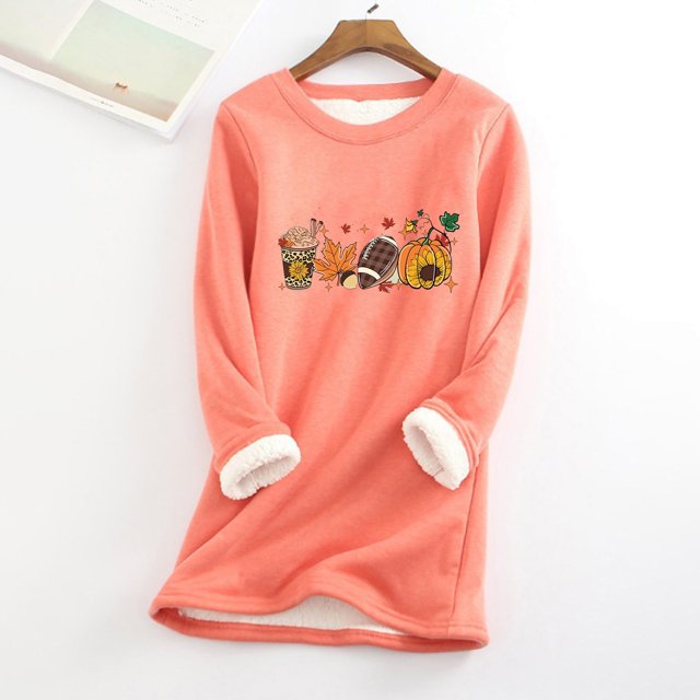Hauts pour Femmes Col Rond avec Poche Épaissi en Peluche Chaud Manches Longues Hauts d'Automne pour Femmes 2023 Tendance en Liquidation