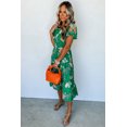 thumbnail image 4 of a.Jesdani Robe Maxi Élégante : Manches Bouffantes à Motif Floral et Taille Haute, Vert - Tendance!, 4 of 8