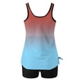 thumbnail image 5 of FAVIPT Womens Two Piece Swimwear Printed Tummy Control Bathing Suits Modest Athletic Tank Top with Boyshorts Watermelon Red,M, 5 of 5