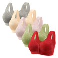 thumbnail image 1 of Amzcrzy 5PC Wireless Bras Comfortable Everyday Plus Size Bras Breathable Solid Color Front Closure Bras Supportive Push Up Bras 36, 1 of 2
