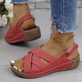 thumbnail image 4 of Mefallenssiah Women'S New Summer Plus-Size Solid Color Wedge Fish Mouth Platform Sandals, 4 of 9
