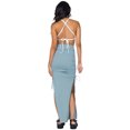 thumbnail image 4 of Women Knitted Package Hip Skirt Summer High Waist Split Skirt with Drawstring, 4 of 9