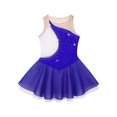 thumbnail image 3 of Sinleey Robe de Patinage Artistique pour Filles, Scintillante avec Strass, Sans Manches, Justaucorps de Danse Ballet, Bleu Royal 16, 3 of 7