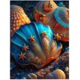 thumbnail image 1 of Fairy Dust Beach Shells DIY Diamond Painting Cross Stitch Kit, Starfish Full Drill Mosaic Rhinestone, 30*40cm, unframed.,12-TZ, 1 of 3
