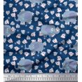 thumbnail image 1 of Soimoi Rayon Fabric Cute Elephant Kids Print Sewing Fabric Yard 56 Inch Wide, 1 of 3