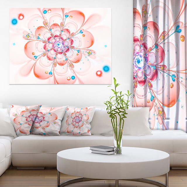 Pink Fractal Flower Petals Close up - Floral Canvas Art Print