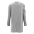 thumbnail image 4 of KIHOUT Spring Winter Womens Tops New Round Neck Long Sleeve Loose Pocket Solid Color Casual Top, 4 of 4