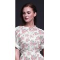 thumbnail image 4 of Bimba Robe Longue Maxi en Rayonne Imprimée Feuilles & Roses pour Femmes avec Fente Latérale-TG, 4 of 6