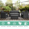 thumbnail image 4 of Costway 4PCS Patio Sofa Loveseat Cushioned Made In Italy Gray, 4 of 9