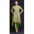 thumbnail image 2 of Bimba Kurti Asymétrique à Imprimé Feuilles Vertes et Floral pour Femmes, Robe d'Été Indienne Tunique Grande, 2 of 6