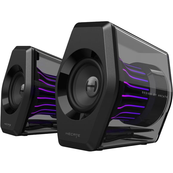 Edifier G2000 Pro 2.0 Haut-Parleurs de Jeu RGB avec Puissance de 64 W, Synchronisation Lumineuse TempoflowTM à 270°, Son Surround Virtuel 7.1 - Bluetooth 5.4/USB-C/AUX pour PC, PS5, Xbox (Noir)