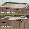 thumbnail image 2 of Homall Coffre de Terrasse Extérieur de 31 Gallons en Résine avec Siège, Kaki, 2 of 7