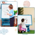 thumbnail image 4 of Gymax Chevalet Artistique Debout pour Enfants Tableau Effaçable à Sec Tableau Noir Double Face Bleu Marine, 4 of 10
