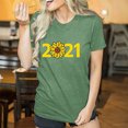thumbnail image 3 of Hauts d'Été Grande Taille Femmes Décontracté Mode Femmes Manches Courtes Col Rond T-shirt 2021 Haut Imprimé T-shirt Col en V Femmes en Liquidation, 3 of 8