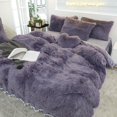thumbnail image 1 of Luxury Pure Plush Shaggy Warm Fleece Bedding Set Mink Duvet Cover Set, 1 of 16