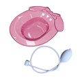 thumbnail image 2 of Esquirla Sitz Bath Multipurpose Sturdy Anti Overflow Soak Pan for Bathroom Dorm Hotel Pink with Flusher, 2 of 8