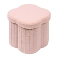 thumbnail image 4 of PINPLUS 12.6" Pink Ottoman Storage Box, Folding Storage Seat Box, Small Footstool For Living Room, Kid's Toy Chest Box, Teddy Flower Shape, 4 of 7