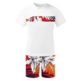 thumbnail image 4 of Weiqiqre Ensemble Décontracté 2 Pcs pour Homme, T-Shirt à Manches Courtes Graphique et Short de Survêtement à Taille à Cordon, 4 of 5