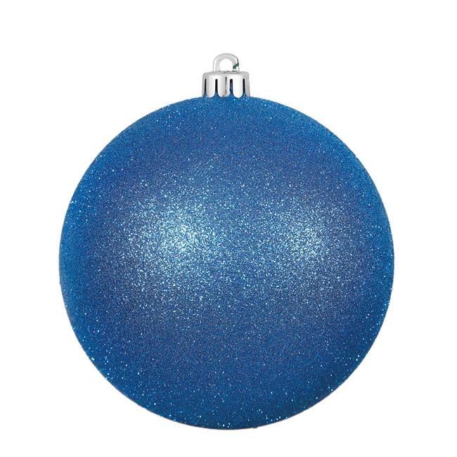 Vickerman N592002DG Ornement Boule à Capuchon Percée à Paillettes Bleues, 8 Po