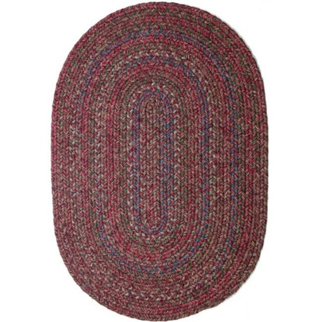 Rhody Rug Sophia Oval Braided Indoor-Outdoor Rug, Burgundy Red, 2 x 4 ft.