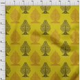 thumbnail image 3 of oneOone Viscose Chiffon Medium Yellow Fabric Floral & Flying Swan Block Sewing Craft Projects Fabric Prints By Yard 42 Inch Wide, 3 of 4