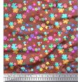 thumbnail image 1 of Soimoi Brown polyester Crepe Fabric Insect & Floral Clip Art Fabric Prints by Yard 52 Inch Wide, 1 of 3