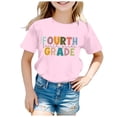 thumbnail image 2 of PMVFHDE T-Shirts à Manches Courtes pour Filles T-Shirts Graphiques Coupe Ample Saison de Rentrée Scolaire pour Enfants Imprimé Col Rond T-Shirt à Manches Courtes Rose, 8-9 Ans, 2 of 4
