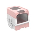 thumbnail image 4 of Cat Litter Box with Hood Cat Toilet Splashproof Easy Clean Detachable Pet Litter pink, 4 of 9