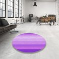 thumbnail image 4 of Ahgly Company Tapis d'Intérieur Ronds de Style Transitionnel Lavables à la Machine, Violet Pourpre, 6 Pieds Rond, 4 of 7