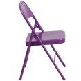 thumbnail image 3 of HERCULES COLORBURST Series Impulsive Purple Triple Braced & Double-Hinged Metal Folding Chair, 3 of 9