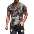 thumbnail image 2 of LSLJS Mens T Shirt Crew Neck Stylish 3D Marble Print T Shirts Short Sleeve Graphic T-Shirts Tops Tees, 2 of 5