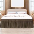 thumbnail image 2 of PiccoCasa Polyester Brushed Bed Skirt with Elastic Dust Ruffles 16" Drop, King Brown, 2 of 9