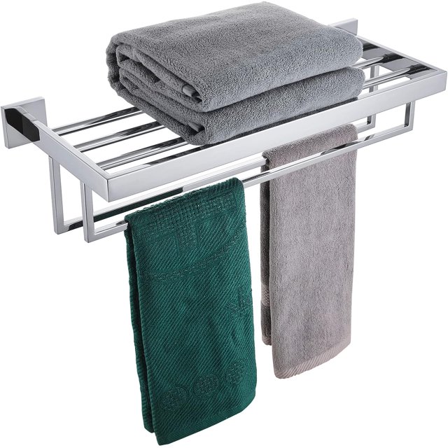 Matte Towel Rack ‘‘ Bathroom Towel Shelf with Double Towel Bars SUS Stainless Steel Wall Mounted BBK
