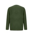 thumbnail image 3 of Penkiiy Chandail à Col Rond pour Homme Coupe Ajustée Léger à Manches Longues Tricoté Chandails TG Vert Armée, 3 of 5