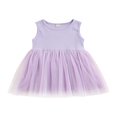 thumbnail image 1 of Robe de Princesse pour Bébé Fille Sans Manches Tricotée Patchwork Dentelle Tulle Mariage Anniversaire Fête Tutu Robe, 1 of 8