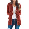 thumbnail image 1 of Cardigan Sweaters for Women Womens Long Sleeve Cable Knit Cardigan Sweaters Open Front Solid Fall Outwear with Pockets, 1 of 9