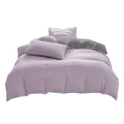 Bed Sheet Set All-Season Bedding Set - 4-Piece Washable Solid Color Bed Sheet Duvet Cover and Pillowcases Bedding Duvet Covers