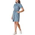 thumbnail image 4 of INSPIRE CHIC Robe d'Été Décontractée pour Femme à Boutons devant à Manches Courtes TP Bleu, 4 of 7