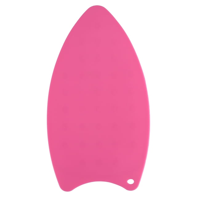 TOPINCN Tapis de Fer en Silicone Antidérapant et Résistant à la Chaleur, Protection contre la Chaleur, Coussinet de Repos pour Repassage de Couleur Rouge rose. le Coussinet Est Fait de Silicone de Qualité Alimentaire, Présentant une surface Antidérapante avec des Points Surélevés et un design Profilé pour s'Adapter aux Fers Plats. Il Comprend un Trou de Suspension pour un Rangement compact et Mesure Environ 27 x 14 x 0,7 cm. Convient pour Protéger les tables contre la Chaleur Résiduelle Ou comme Tapis Résistant à la Chaleur pour Assiettes et Tasses.