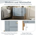 thumbnail image 3 of Cobear Modern Nightstand with 2 Storage Drawer Fluted Bedside Table Golden Metal Handles and Legs End Table for Living Room Bedroom Easy Assembly Blue, 3 of 15