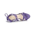 thumbnail image 4 of BLISSFUL STEP Women Velvet Lace-Up Clear Block Heel Sandals Elegant Purple 9, 4 of 7