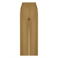 thumbnail image 3 of VEKDONE Pantalon Long en Lin pour Femmes Jaune m, 3 of 5
